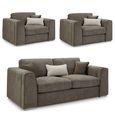 Naples Mocha Fabric 3+1+1 Seater Sofa Set thumbnail 2