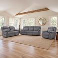 Galaxy Grey Fabric 3+2+1 Seater Electric Recliner Sofa Set thumbnail