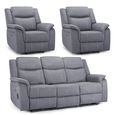 Galaxy Grey Fabric 3+1+1 Seater Electric Recliner Sofa Set thumbnail 2