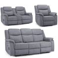 Galaxy Grey Fabric 3+2+1 Seater Electric Recliner Sofa Set thumbnail 2