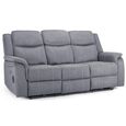 Galaxy Tech Grey Fabric 3 Seater Sofa thumbnail 3