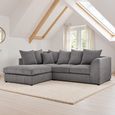Harley Jumbo Grey Fabric LHF Corner Sofa thumbnail
