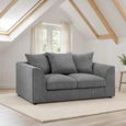 Harley Jumbo Grey Fabric 2 Seater Sofa thumbnail