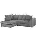 Harley Jumbo Grey Fabric LHF Corner Sofa thumbnail 2