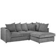 Harley Jumbo Grey Fabric RHF Corner Sofa thumbnail 2
