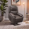 Palermo Lift and Rise Power Grey Leather Recliner Sofa Armchair thumbnail