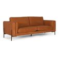 Aswan Cognac Tan Leather 3 Seater Sofa thumbnail 2