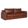 Himalaya Cognac Brown Leather 3 Seater Sofa thumbnail 2