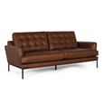 Kefren Cognac Brown Leather 3 Seater Sofa thumbnail 2