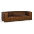 Keops Vintage Cognac Brown Leather 3 Seater Sofa thumbnail 2
