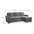 Alder Universal Corner Sofa Bed - Grey Fabric - Pull Out