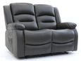 Alva Electric Recliner Sofa - Grey Faux Leather - 2 Seater