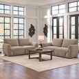 Angelo Beige Fabric 3+2 Seater Sofa Set thumbnail