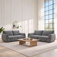 Angelo Sofa - 3+2 Seater - Grey - Fabric