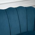 Ariel Sofa with Gold Legs - 2 Seater - Blue Velvet Fabric