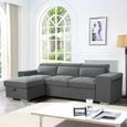 Artemis Universal Corner Sofa Bed - Grey Fabric - Pull Out