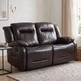 Athena Recliner Sofa - 2 Seater - Dark Brown Leather