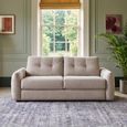 Athens Sofa Bed - Beige Fabric - 3 Seater - Pull Out