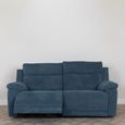 Clearance - Augusta Electric Recliner Sofa - 3 Seater - Ancona Blue Fabric