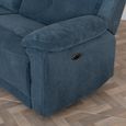 Clearance - Augusta Electric Recliner Sofa - 3 Seater - Ancona Blue Fabric