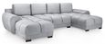Azzuro U Shape Corner Sofa Suite - Grey Velvet Fabric