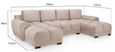 Azzuro U Shape Corner Sofa Suite - Mocha Velvet Fabric