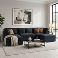 Belgravia U Shape Corner Sofa - Slate Fabric