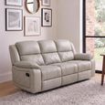 Bentley Recliner Sofa - 3 Seater - Grey Leather