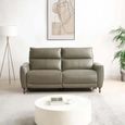 Brooke Electric Recliner Sofa - Taupe Leather - 3 Seater