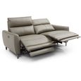 Brooke Electric Recliner Sofa - Taupe Leather - 3 Seater