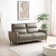Brooke Electric Recliner Sofa - Taupe Leather - 3 Seater