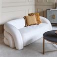 Casa Sofa - Cream Velvet Fabric - Curved - 2 Seater
