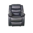 Conrad Manual Recliner Armchair - Black Leather