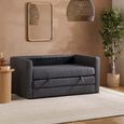 Eli Small Pull-Out Sofa Bed - 2 Seater - Grey Fabric