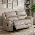 Farnham Ultra Manual Recliner Sofa - 2 Seater - Stone - Fabric
