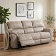 Farnham Ultra Manual Recliner Sofa - 3 Seater - Stone - Fabric