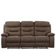 Gabrielle Manual Recliner Sofa - Tawny Brown Leather - 3 Seater