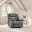 Galaxy Electric Grey Faux Leather Recliner Armchair thumbnail