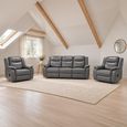 Galaxy Grey Faux Leather 3+1+1 Seater Electric Recliner Sofa Set thumbnail