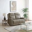 Henley Electric Recliner Sofa - Taupe Leather - 2 Seater