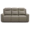 Henley Electric Recliner Sofa - Taupe Leather - 3 Seater