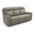 Henley Electric Recliner Sofa - Taupe Leather - 3 Seater