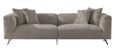 Hoxton Beige Fabric 4 Seater Sofa with Black Legs
