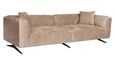 Hoxton Beige Fabric 4 Seater Sofa with Black Legs