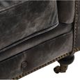 Hoxton Sofa - Chesterfield - 3 Seater - Dark Grey Leather