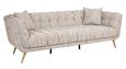 Huxley Beige Fabric 3 Seater Sofa with Brushed Gold Legs