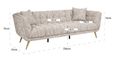 Huxley Beige Fabric 3 Seater Sofa with Brushed Gold Legs