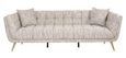 Huxley Beige Fabric 3 Seater Sofa with Brushed Gold Legs