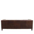King Sofa - 3 Seater - Dark Brown Leather with Tufted Back