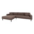 Lido Lounge Sofa - Brown - Fabric - Black Legs - LHF